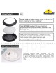 Plafoniera applique tondo bianco e nero per esterno IP66 in resina anticorrosione per balcone terrazzo