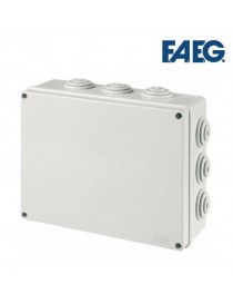 Scatola di derivazione 240x190x90 rettangolare da esterno tenuta stagna grigio impermeabile con passacavi