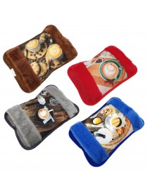 Borsa Acqua Calda Elettrica Scalda mani piedi Ricaricabile Scaldino peluche con tasca morbido con tazze caffé