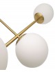 Lampadario a sospensione oro argento con 6 sfere bolle bianche in vetro attacco led G9