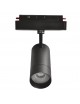 Faretto proiettore led 24W nero magnetico orientabile per binario monofase 48V direzionabile luce calda naturale bianca