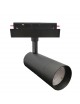 Faretto proiettore led 24W nero magnetico orientabile per binario monofase 48V direzionabile luce calda naturale bianca