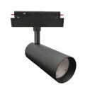 Faretto proiettore led 24W nero magnetico orientabile per binario monofase 48V direzionabile luce naturale