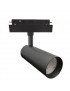 Faretto proiettore led 24W nero magnetico orientabile per binario monofase 48V direzionabile luce naturale