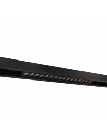 Faretto proiettore lineare barra led cob 18W nero magnetico per binario monofase 48V luce calda