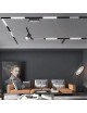 Faretto proiettore lineare barra led cob 18W nero magnetico per binario monofase 48V luce calda 