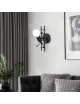 Applique da parete omino con scala bianco nero attacco E27 lampada particolare moderno per camera cameretta bambini