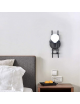 Applique da parete omino con scala bianco nero attacco E27 lampada particolare moderno per camera cameretta bambini