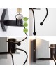 Applique da parete omino seduta bianco nero attacco E27 lampada particolare moderno per camera cameretta bambini