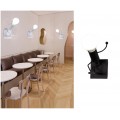 Applique da parete omino uomo salta alzato bianco nero attacco E27 lampada particolare moderno per camera cameretta bambini