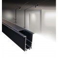 Binario magnetico nero 2m 48V da incasso parete soffitto per faretti led con copertura