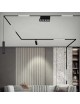 Binario magnetico nero 2m 48V da incasso parete soffitto per faretti led con copertura