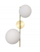 Applique da parete metallo oro con 2 sfere in vetro bianco attacco G9 lampada design moderno minimal