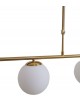 Lampadario a sospensione oro argento con 4 sfere bolle bianche in vetro attacco led G9