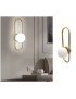Applique da parete con sfera in vetro bianco ovale metallo Oro attacco G9 lampada design moderno minimal