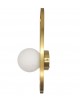 Applique da parete con sfera in vetro bianco ovale metallo Oro attacco G9 lampada design moderno minimal