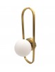 Applique da parete con sfera in vetro bianco ovale metallo Oro attacco G9 lampada design moderno minimal