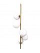 Lampadario sospeso verticale oro con sfere bolle bianche in vetro design moderno attacco G9 per camera soggiorno