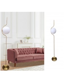 Lampada da terra Oro Argento con sfera in vetro bianco piantana design moderno per salotto camera