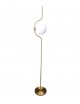 Lampada da terra Oro Argento con sfera in vetro bianco piantana design moderno per salotto camera