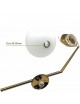 Lampadario sospeso oro con una sfera 20cm in vetro bianco design moderno minimal attacco G9