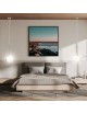 Lampadario sospeso oro con una sfera 20cm in vetro bianco design moderno minimal attacco G9