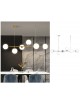 Lampadario a sospensione oro argento con 6 sfere bolle bianche in vetro attacco led G9