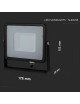 V-TAC PRO VT 30 Faro led 30W ultrasottile slim da esterno proiettore faretto impermeabile IP65 nero luce fredda naturale