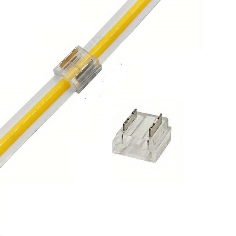 Connettore a clip 10mm 2 pin per collegare unire prolungare strip led COB monocolore