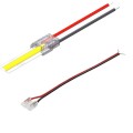 Connettore a clip 10mm 2 pin con cavo flessibile per collegare strip led COB monocolore al trasformatore