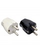Spina volante schuko maschio 2P+T 16A bianco nero per prolunga cavo elettrico