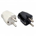 Spina volante schuko maschio 2P+T 16A bianco nero per prolunga cavo elettrico