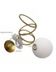 Lampada da tavolo comodino oro con sfera in vetro bianco design moderno lume dorato con cerchi