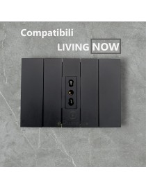 Placche interruttore prese frutti elettrici supporti compatibili con Bticino living Now Nero