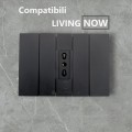 Placche interruttore prese frutti elettrici supporti compatibili con Bticino living Now Nero