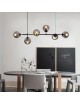 Lampadario a sospensione bolle 6 sfere attacco E27 trasparenti in vetro lampada da soffitto in metallo oro design moderno 