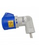 Adattatore da civile a industriale con spina schuko 2P + T 16A e presa CEE 6H 2P + T 230V 90°