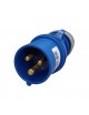 Spina industriale volante 230V CEE 6H 2P + T 16A IP44 per esterno impermeabile blu