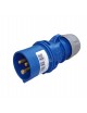 Spina industriale volante 230V CEE 6H 2P + T 16A IP44 per esterno impermeabile blu