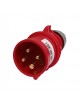Spina industriale volante 400V CEE 6H 3P + T 16A IP44 per esterno impermeabile rosso