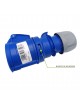 Presa industriale volante 230V CEE 6H 2P + T 16A IP44 per esterno impermeabile blu