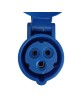 Presa industriale volante 230V CEE 6H 2P + T 16A IP44 per esterno impermeabile blu