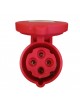 Presa industriale volante 400V CEE 6H 3P + T 16A IP44 per esterno impermeabile rosso