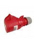 Presa industriale volante 400V CEE 6H 3P + T 16A IP44 per esterno impermeabile rosso