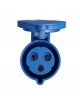 Presa industriale volante 230V CEE 6H 2P + T 32A IP44 per esterno impermeabile blu