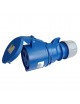 Presa industriale volante 230V CEE 6H 2P + T 32A IP44 per esterno impermeabile blu