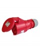 Presa industriale volante 400V CEE 6H 3P + T 32A IP44 per esterno impermeabile rosso