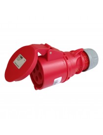 Presa industriale volante 400V CEE 6H 3P + T 32A IP44 per esterno impermeabile rosso