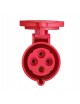 Presa industriale volante 400V CEE 6H 3P + T 32A IP44 per esterno impermeabile rosso