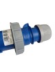 Spina industriale volante 230V CEE 6H 2P + T 16A IP67 per esterno impermeabile blu